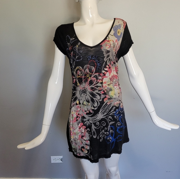 Vintage Desigual Mini Dress with Button Back, GUC, Size M - Picture 1 of 11